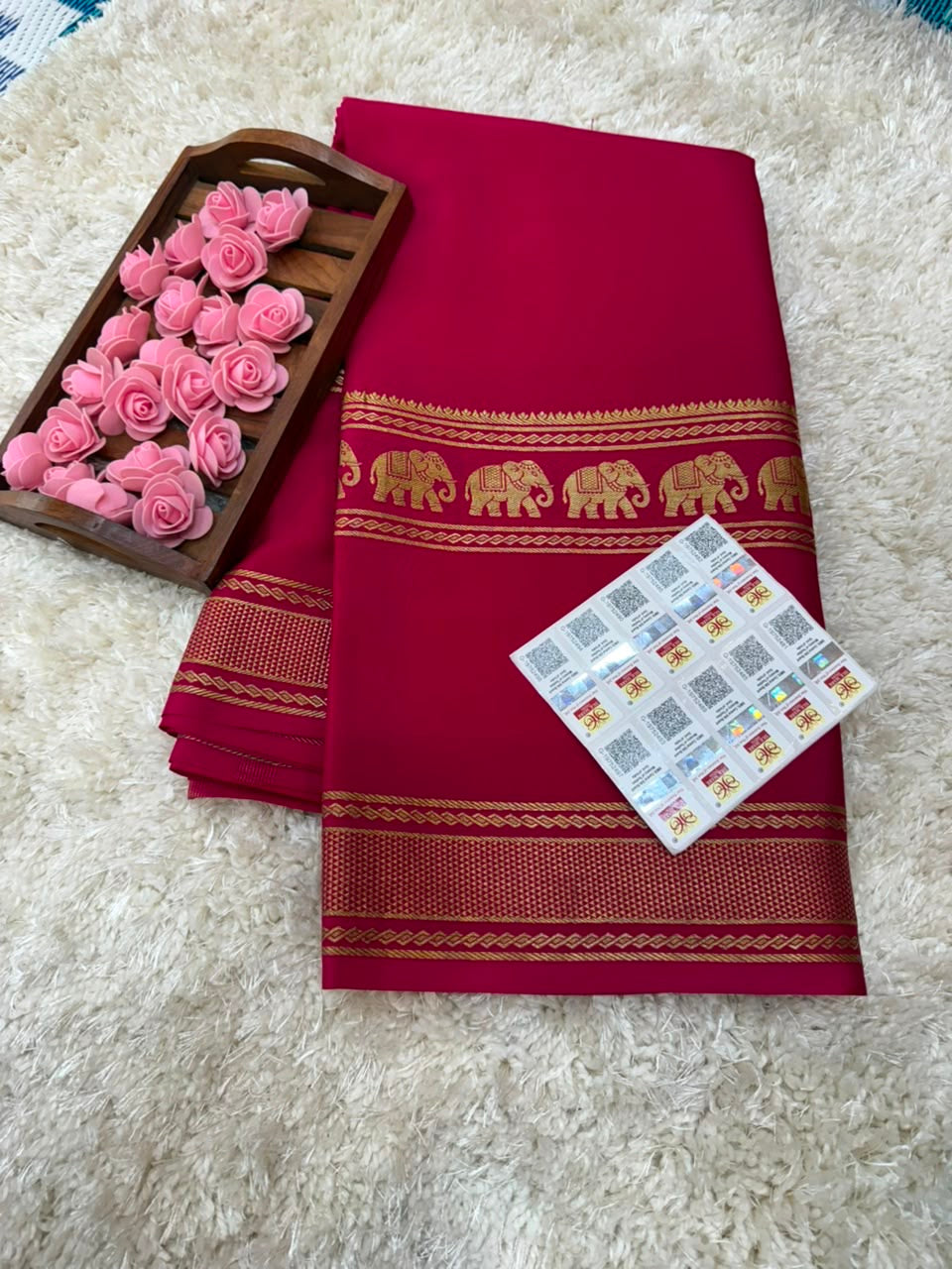 Mysore silk sarees self pattern