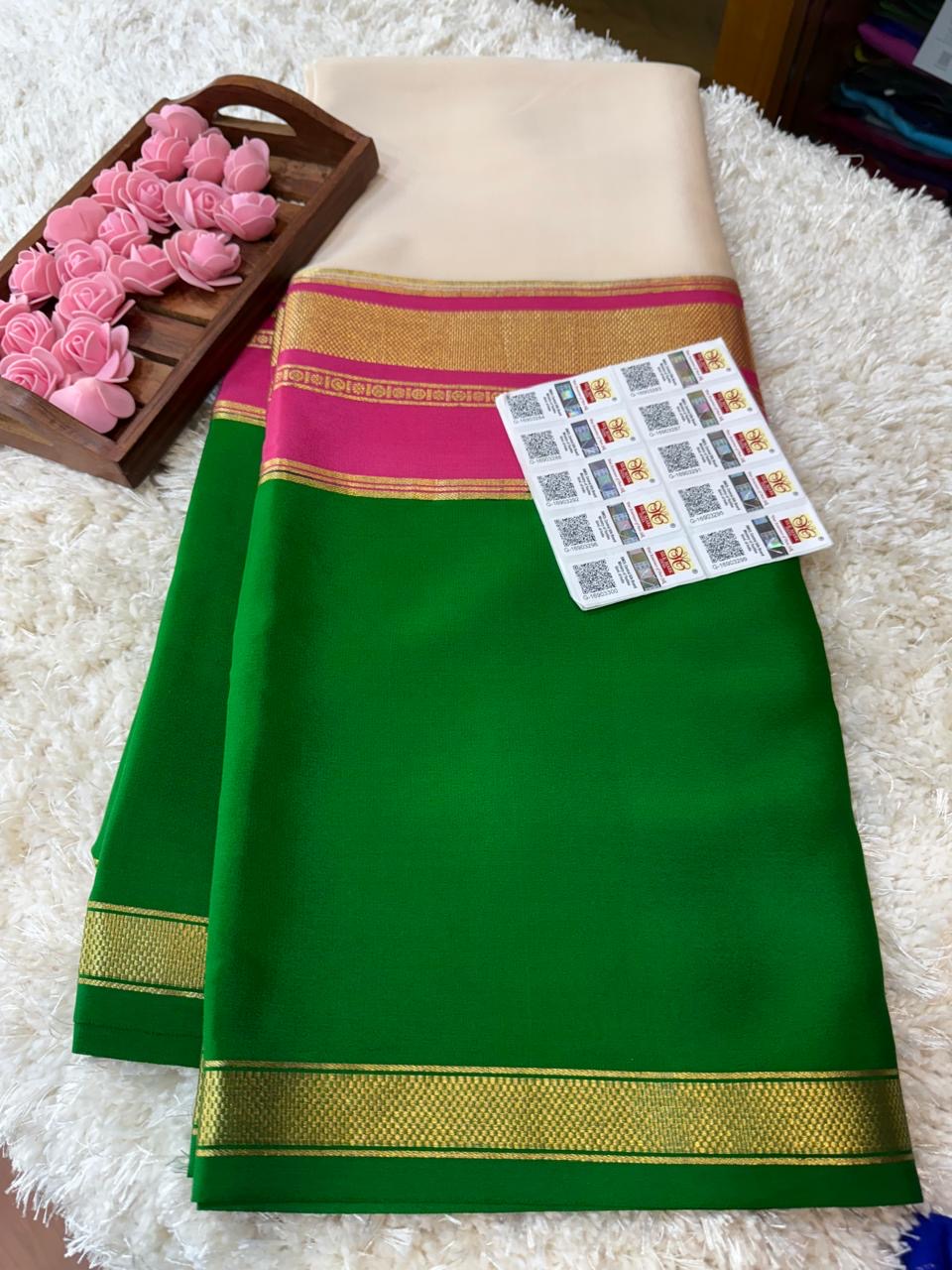 Mysore silk sarees 3D pattern