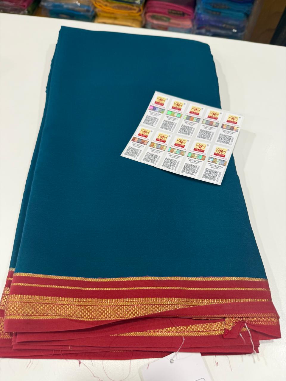 Mysore silk gold lace zari pattern