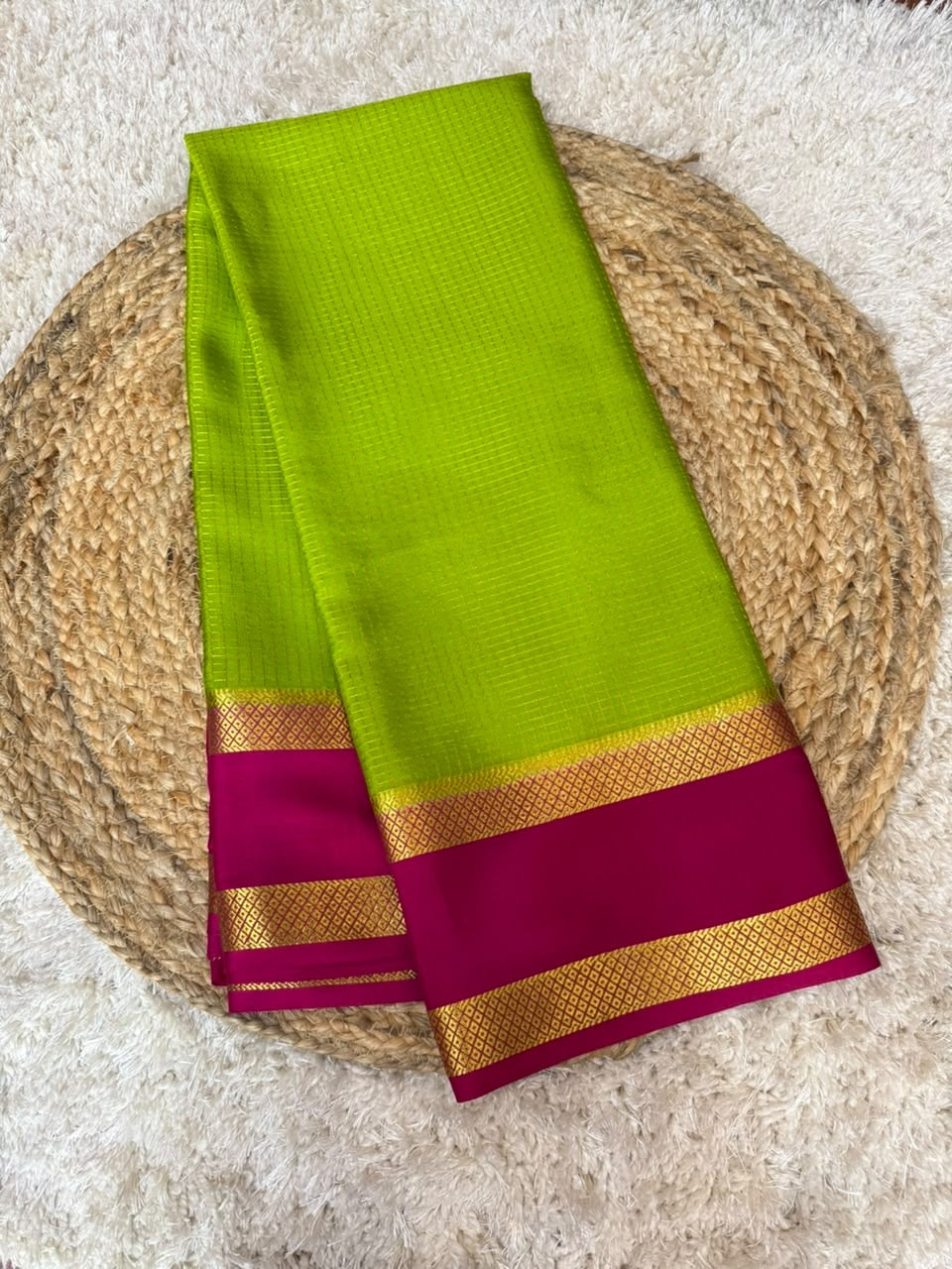 Mysore silk sarees checks pattern