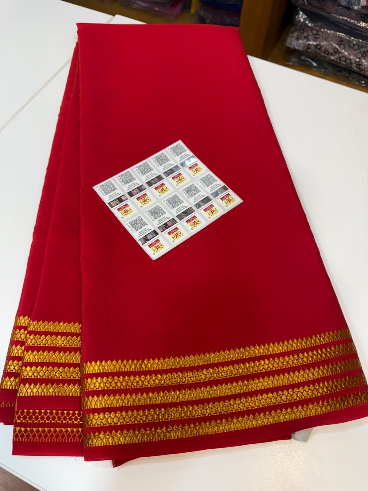 Mysore silk sarees gold lace pattern