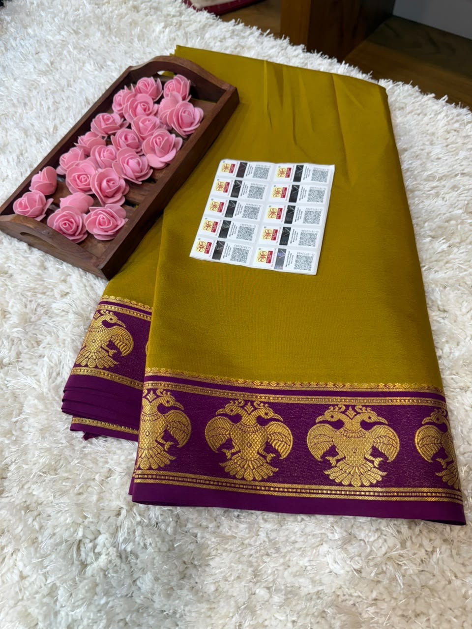 Mysore silk sarees contrast pattern