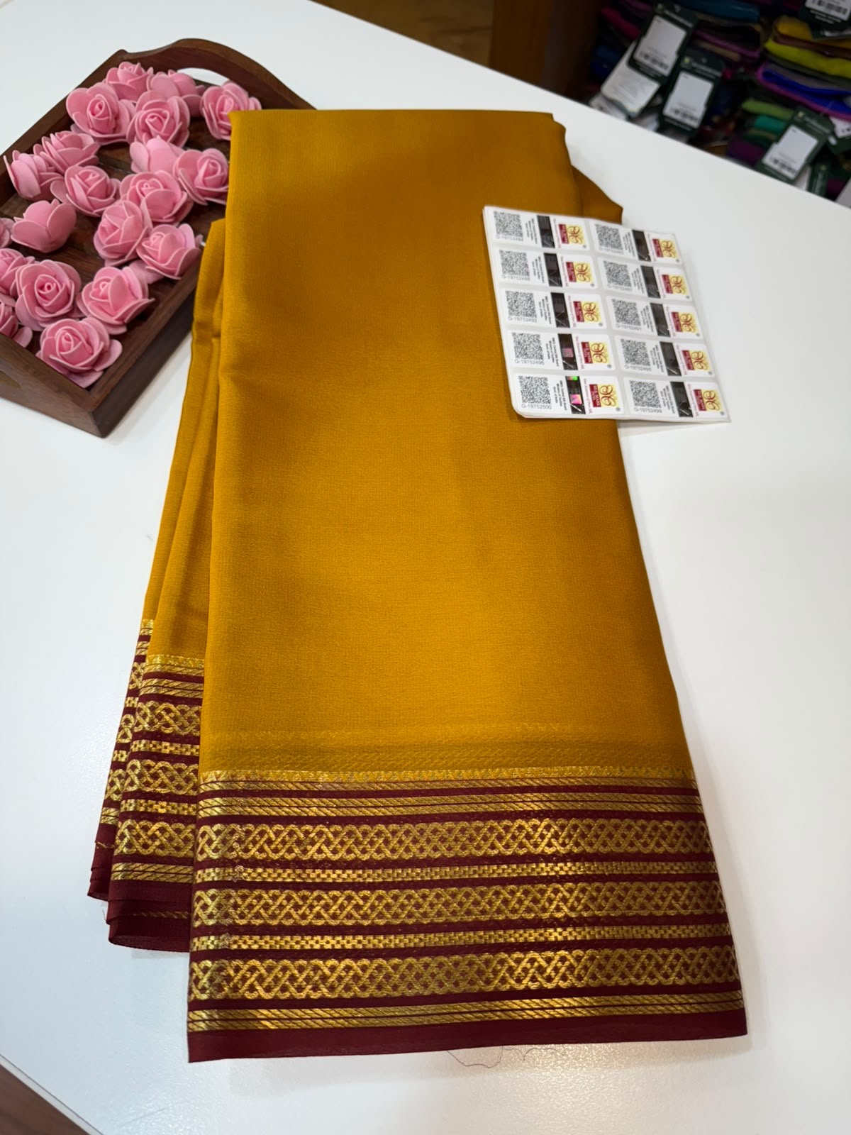 Mysore silk sarees light weight pattern