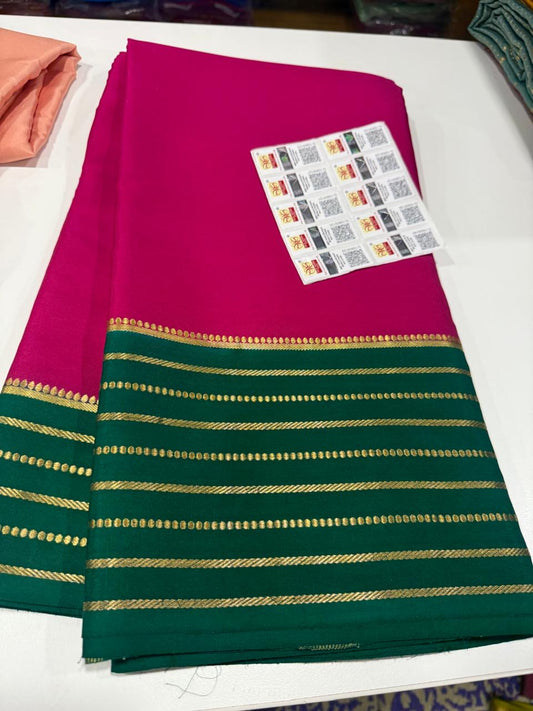 Mysore silk sarees contrast pattern