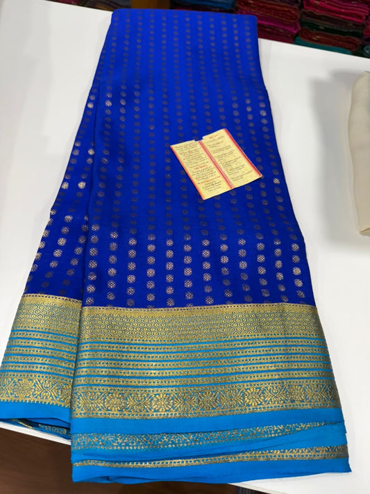 All over Zari consumption pattern with rich Pallu