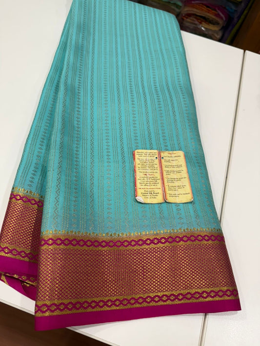 😍All over saree zari consumption with beautiful color combination 😍