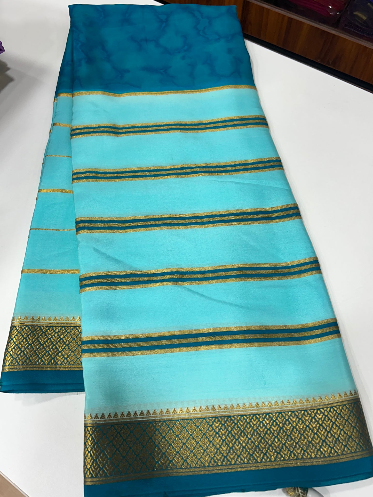 2D Shibori Pattern Mysore Silk Saree