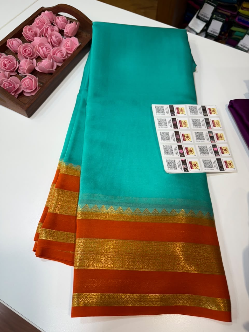 Mysore silk sarees light weight pattern