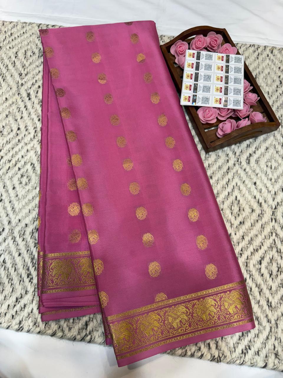 Mysore silk sarees Butta pattern