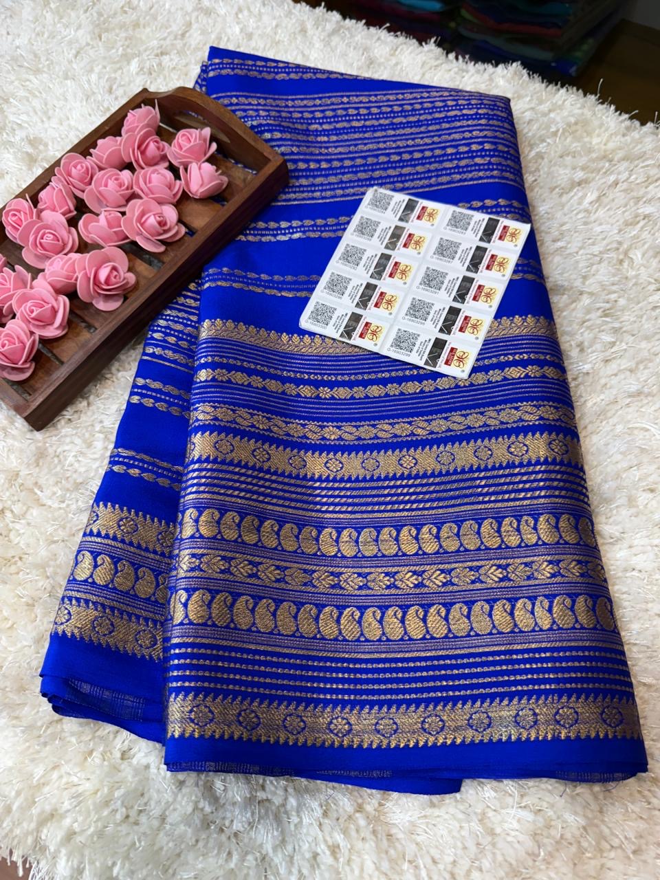 Mysore silk sarees self pattern