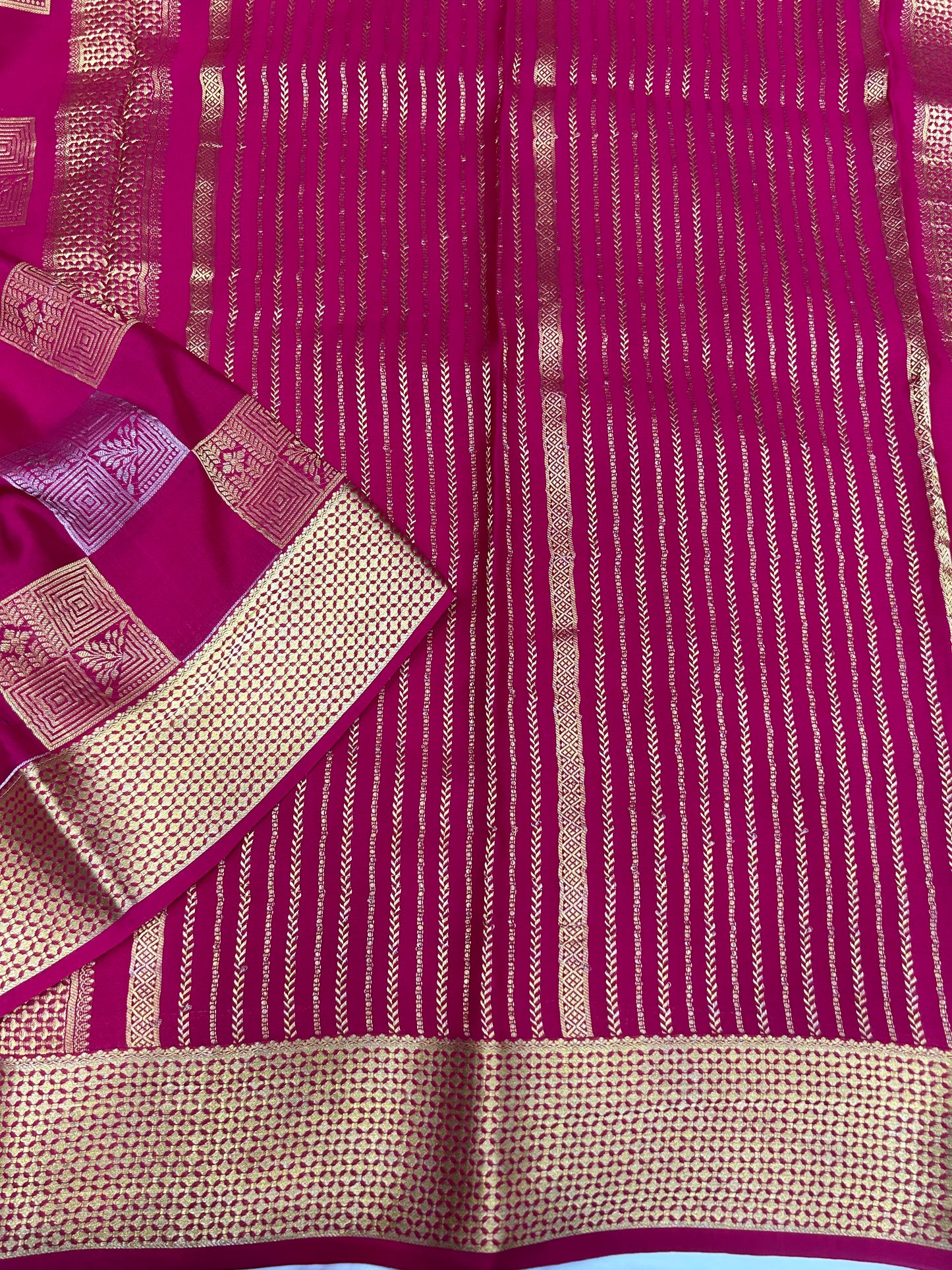 Mysore silk self checks