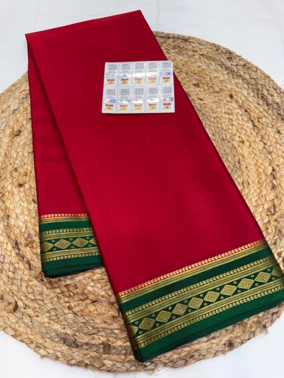 Mysore silk sarees contrast pattern