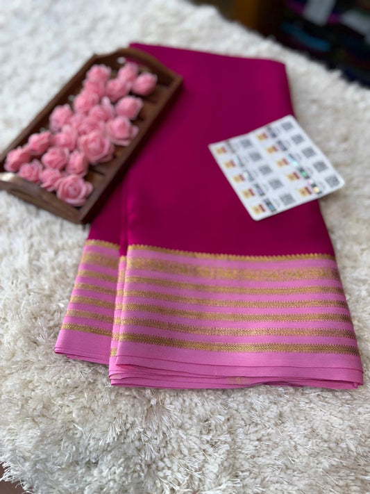 Mysore silk sarees contrast pattern