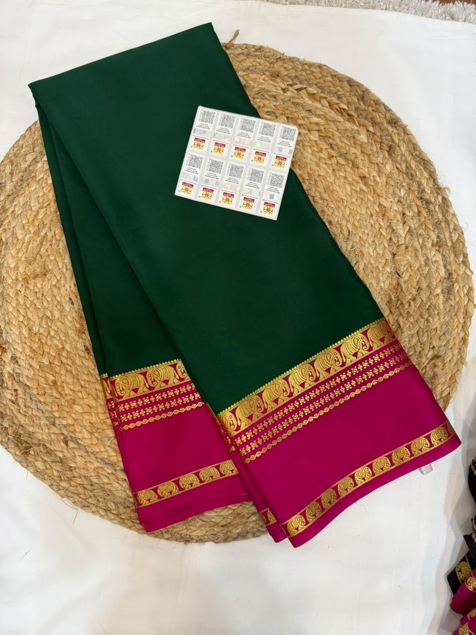 Mysore silk sarees contrast pattern