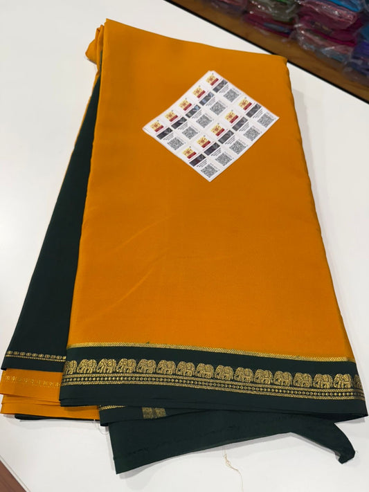 Pure Zari elephant contrast border