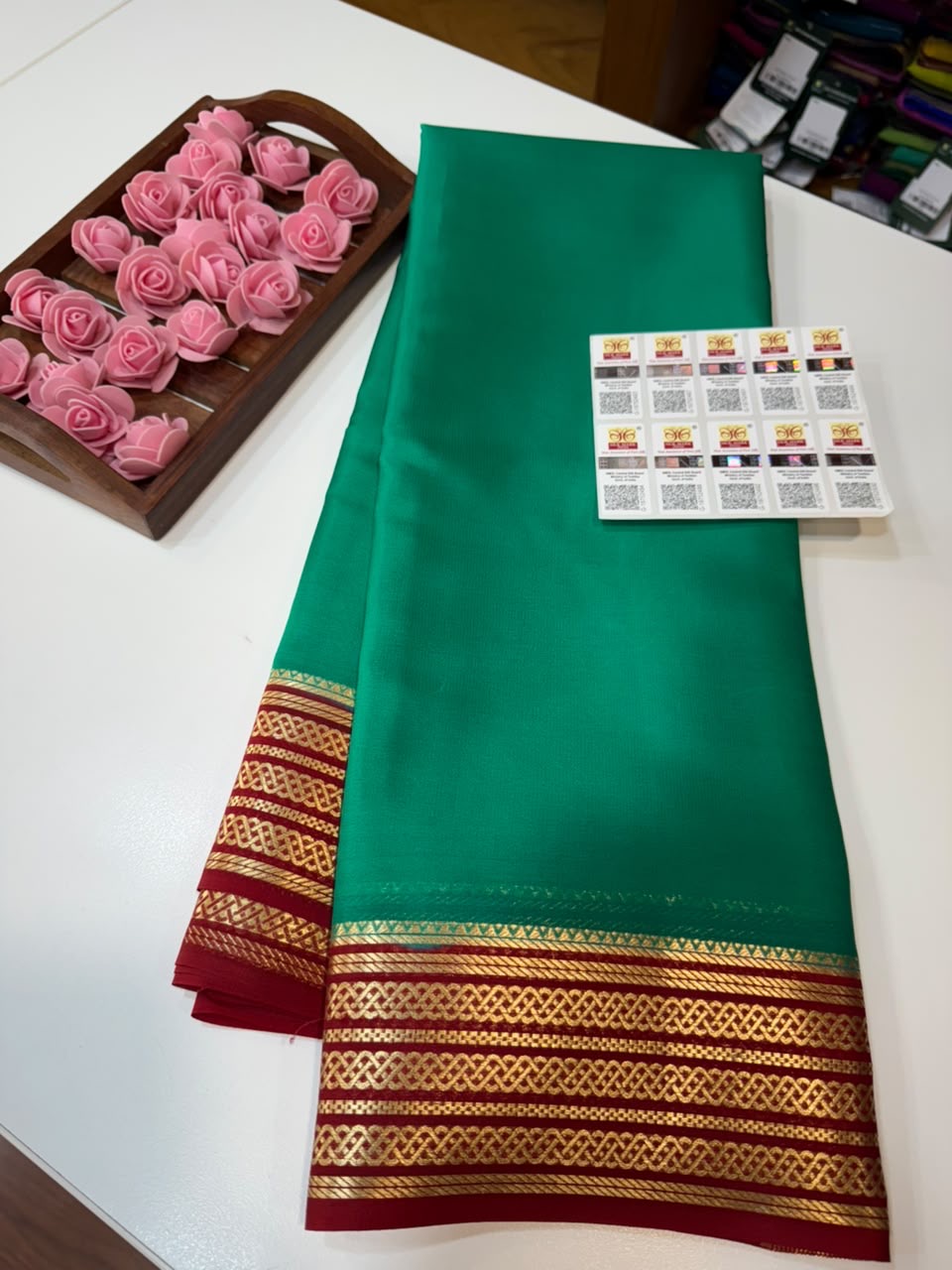 Mysore silk sarees light weight pattern
