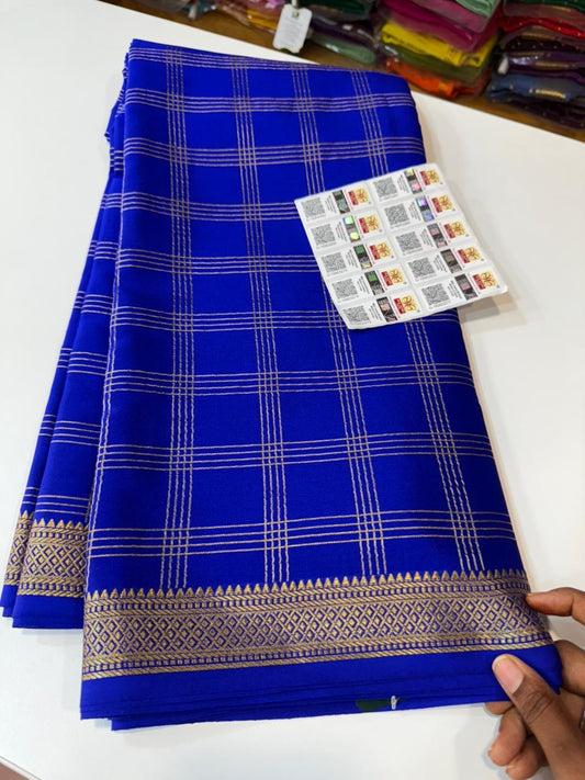 Mysore silk sarees multi check pattern