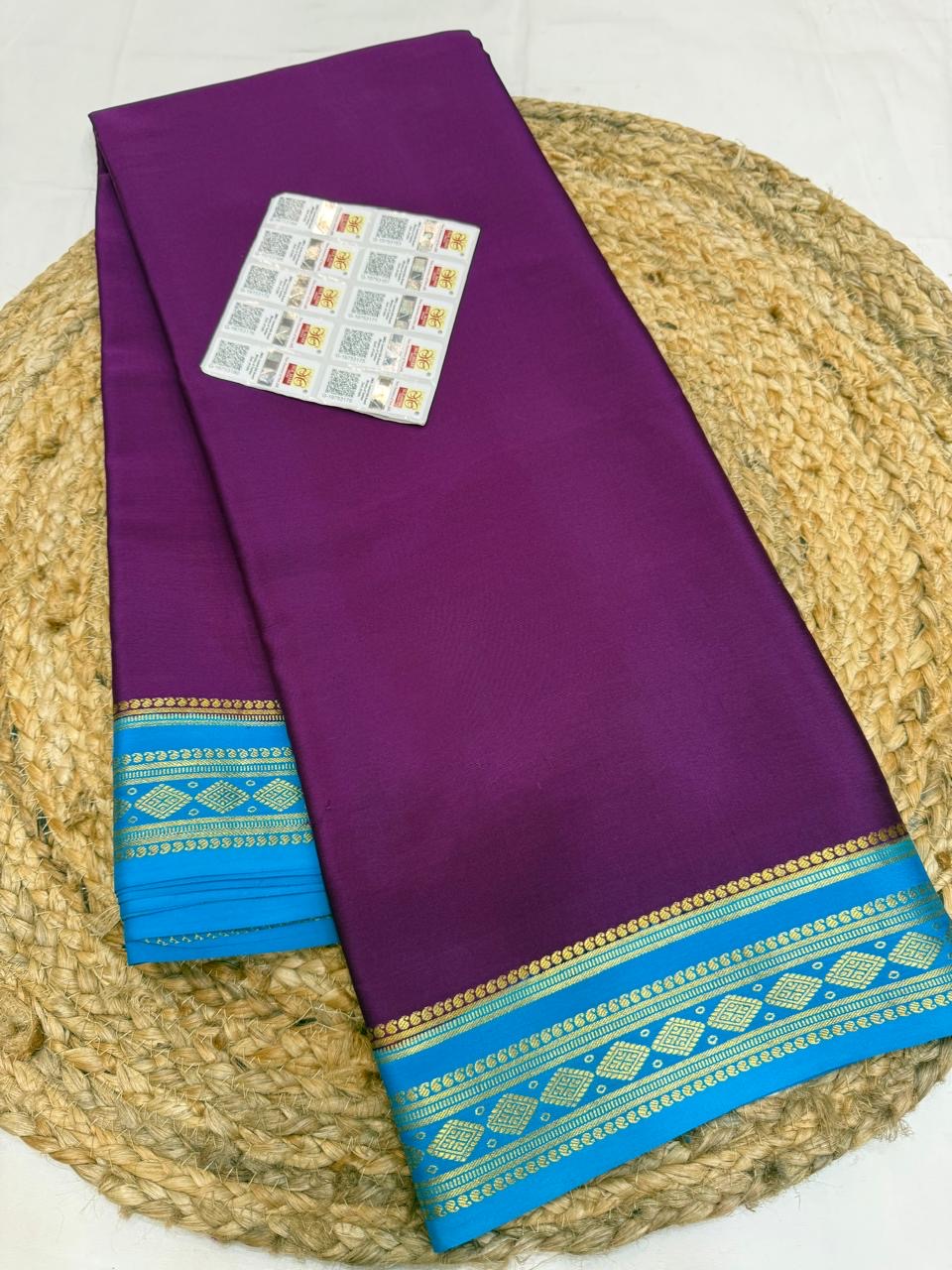 Mysore silk sarees contrast pattern