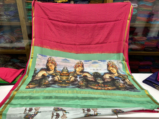 😍Digital print mysore silk sarees 😍