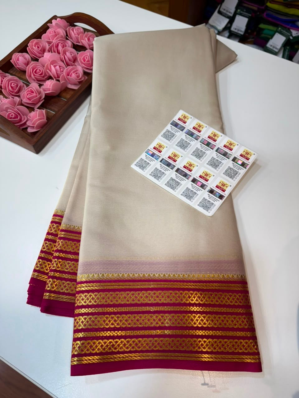 Mysore silk sarees light weight pattern