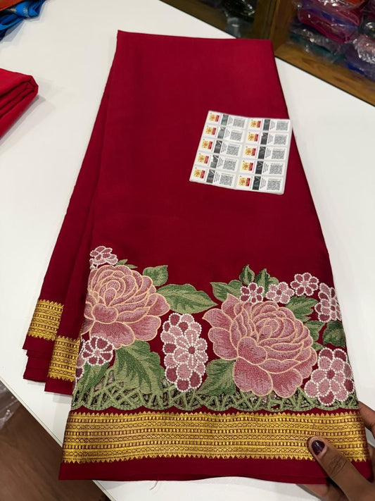 ❤️ Embroidery n Cutwork Mysore silk sarees ❤️