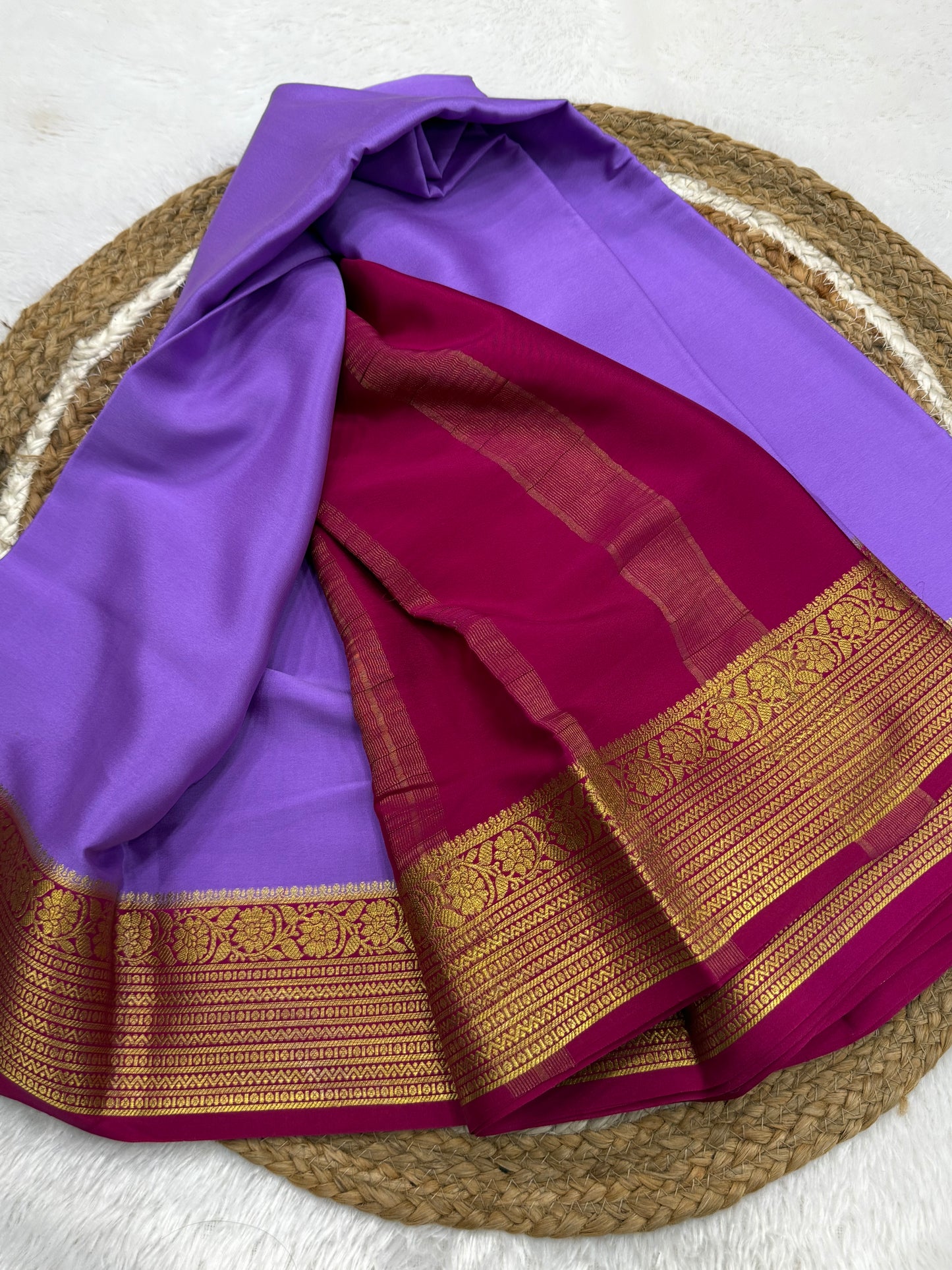 Thick border contrast saree