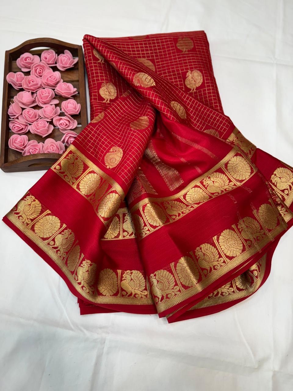Mysore silk sarees self pattern