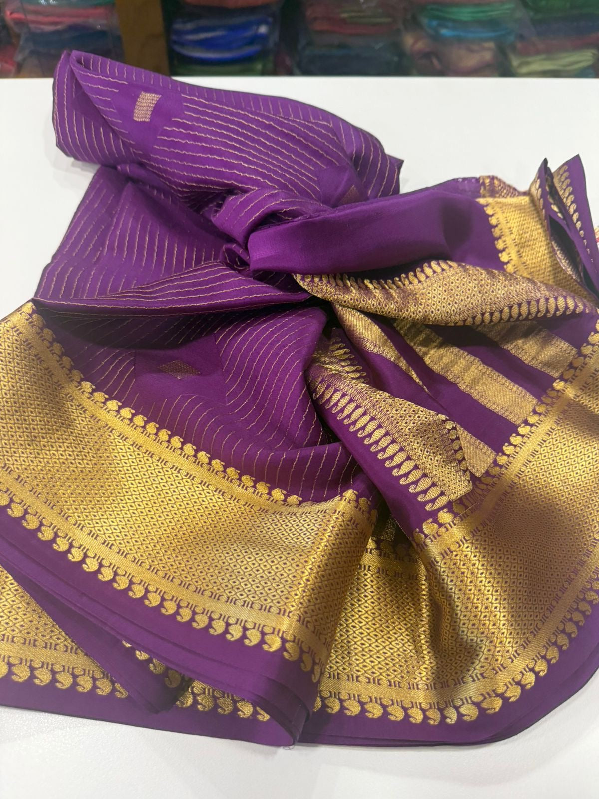 Excluive pattern mysore silk sarees with elegant color combinations