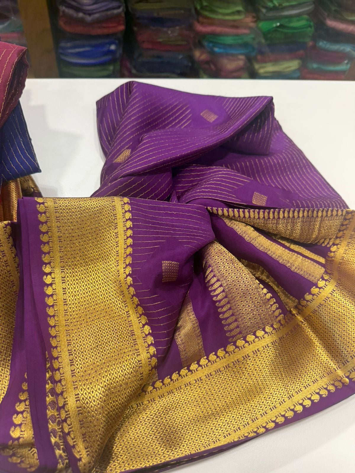 Excluive pattern mysore silk sarees with elegant color combinations