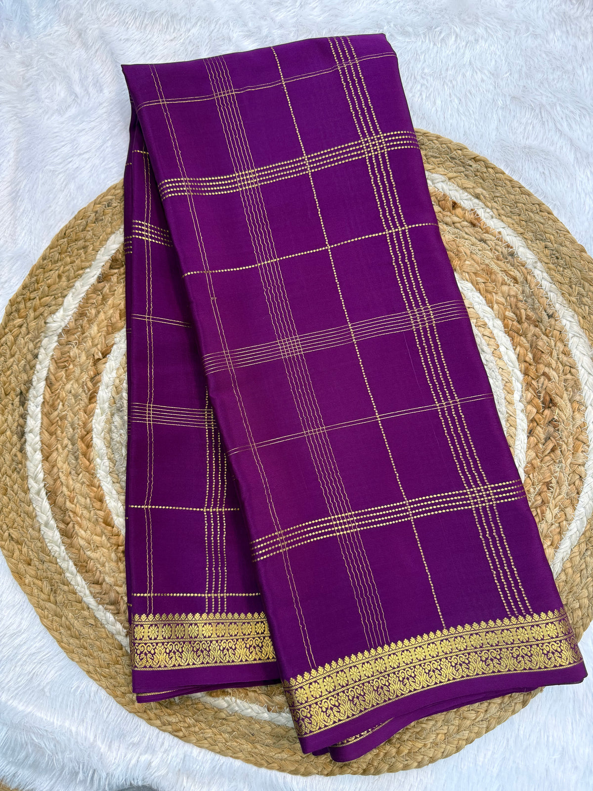 Mysore silk self checks