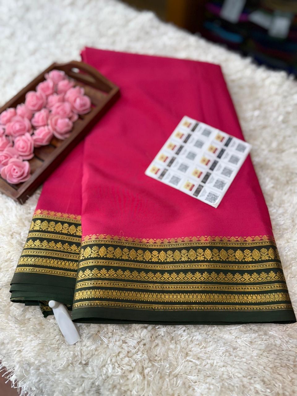 Mysore silk sarees contrast pattern