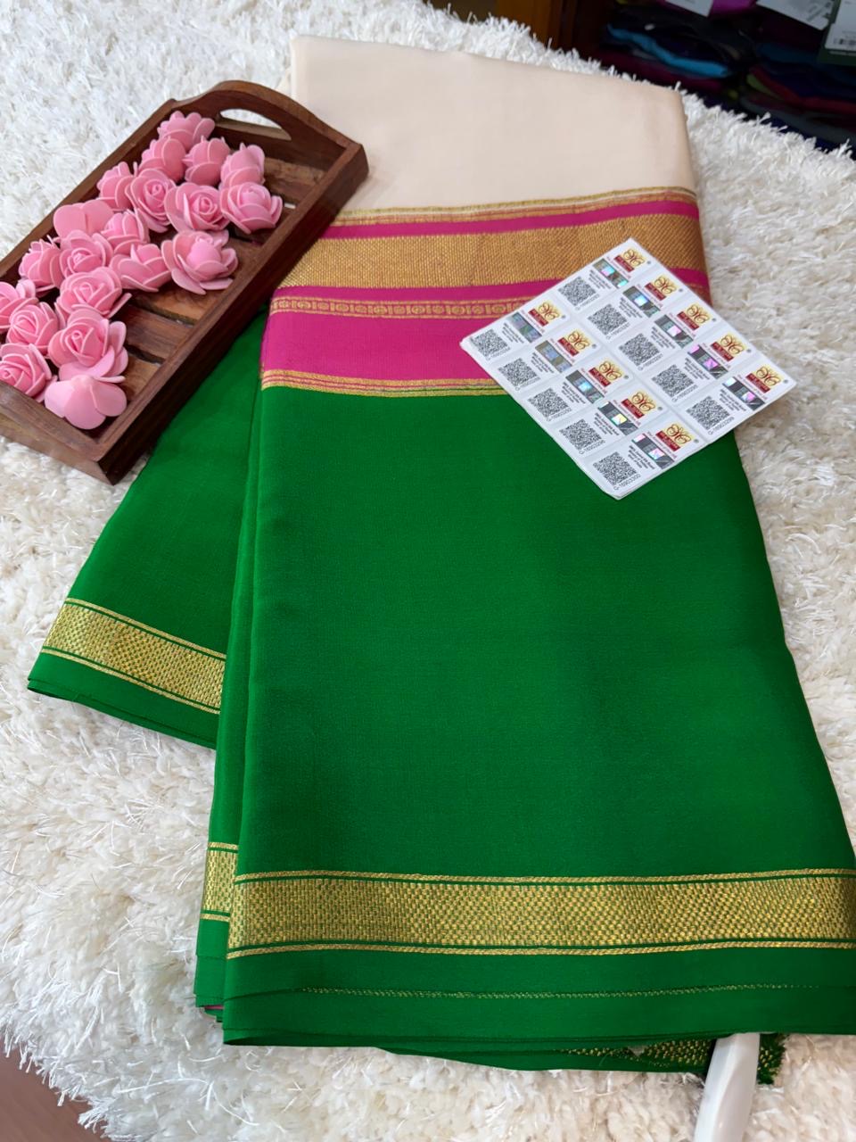 Mysore silk sarees self pattern