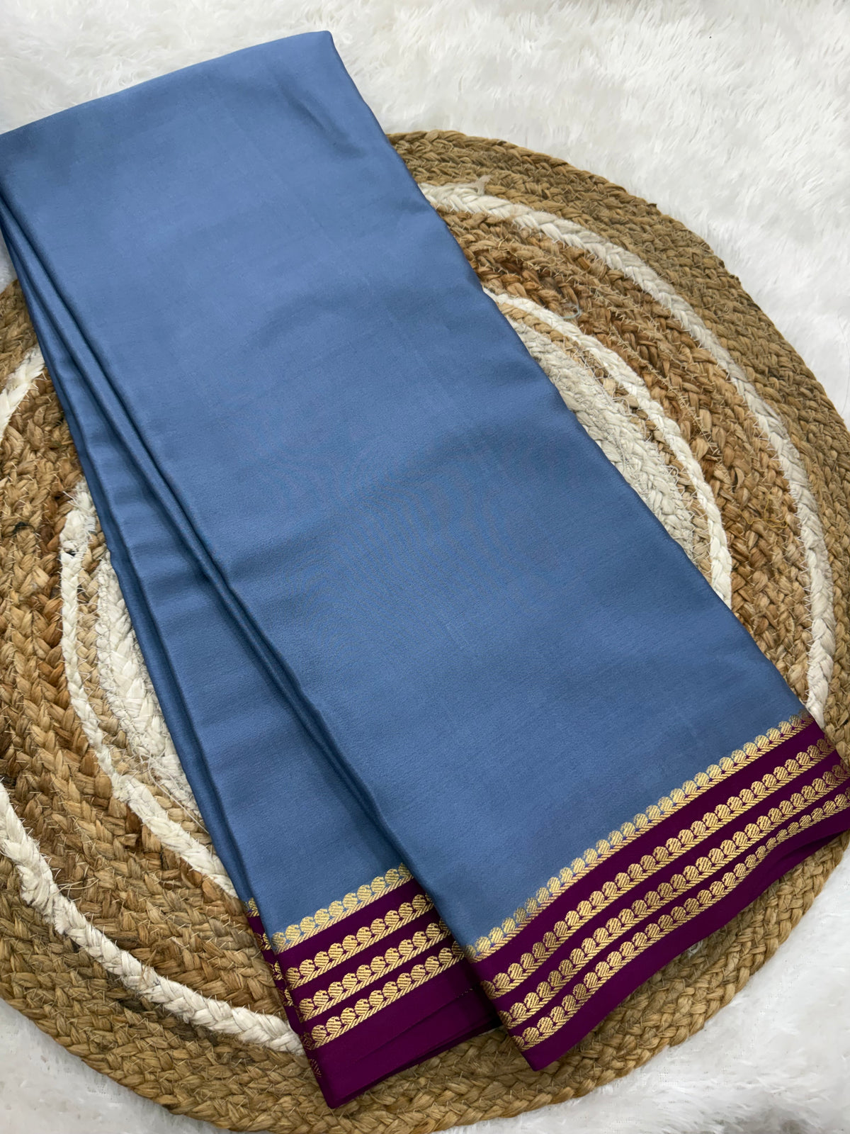 Mysore silk contrast border