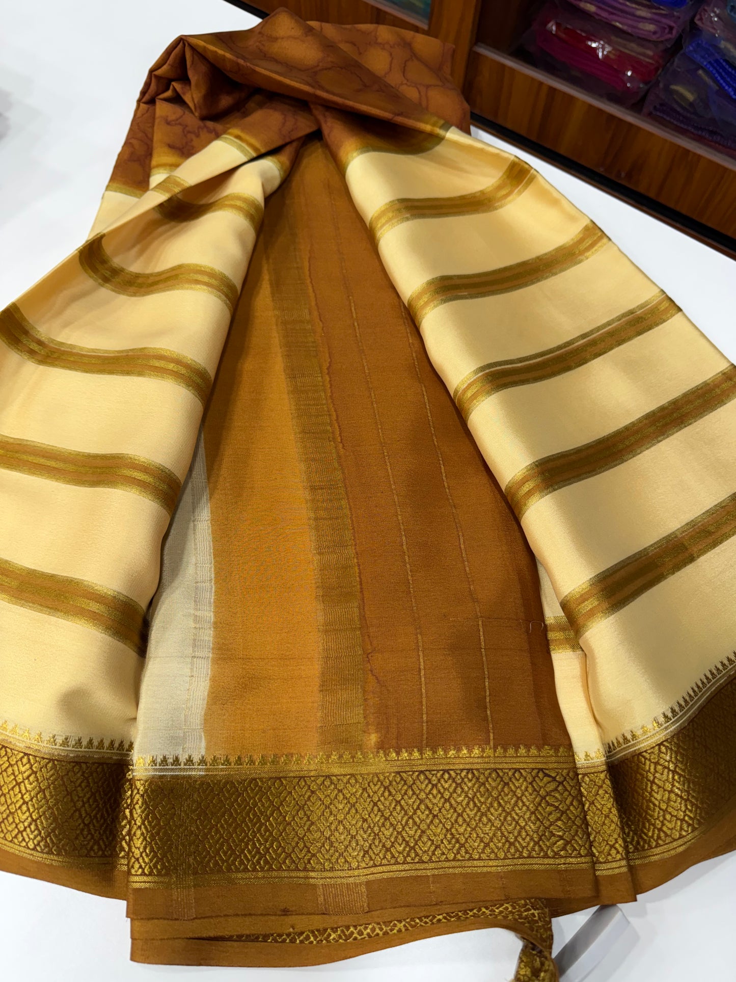 Printed Mysore silk saree