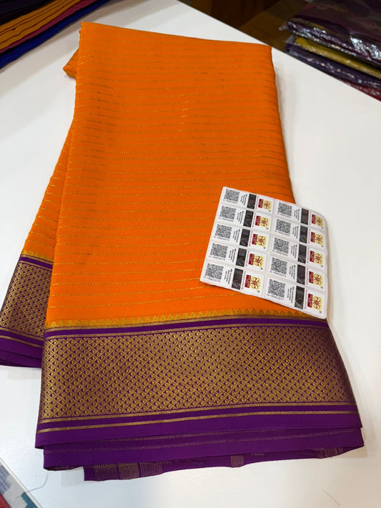 Mysore silk sarees contrast pattern