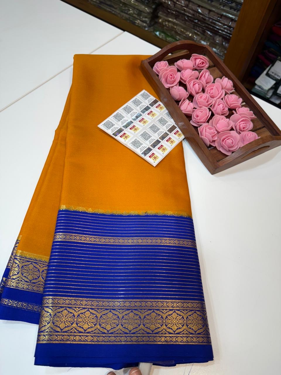 Mysore silk sarees light weight pattern