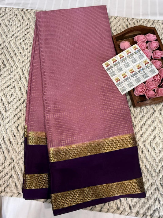 Mysore silk sarees checks pattern