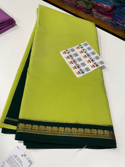 Pure Zari elephant contrast border