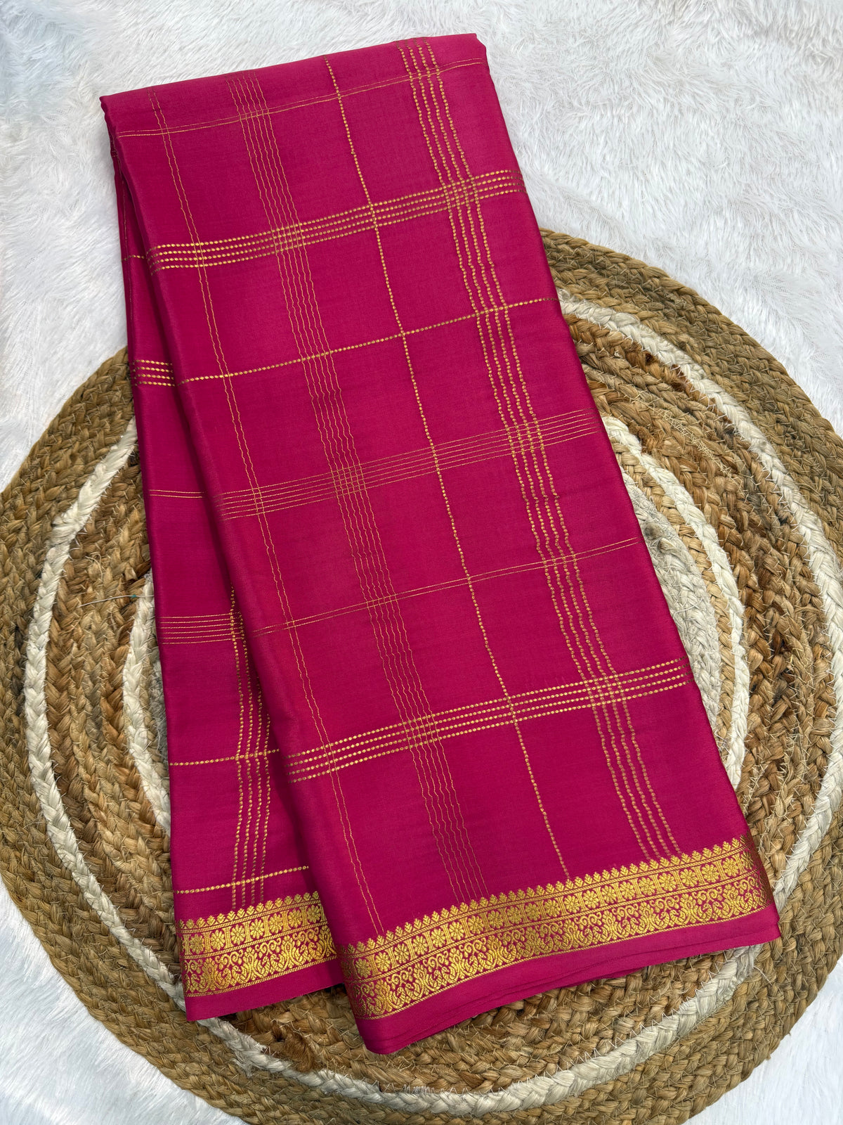 Mysore silk self checks