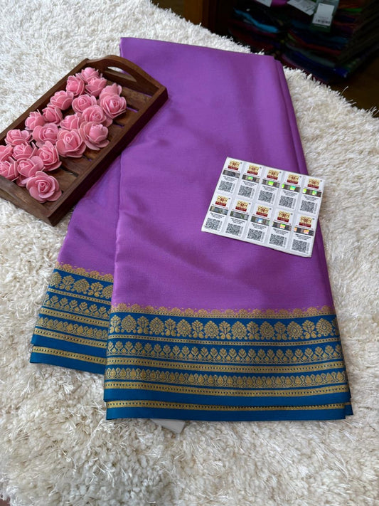 Mysore silk sarees contrast pattern