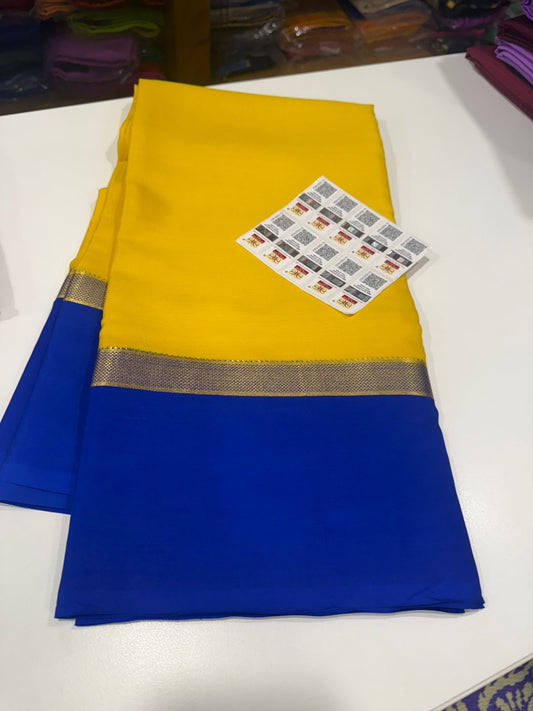 Traditional pattern mysore silk sarees with beautiful Colors