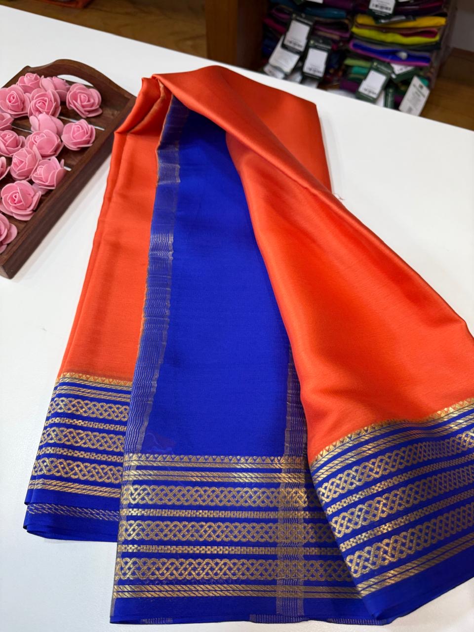 Mysore silk sarees light weight pattern