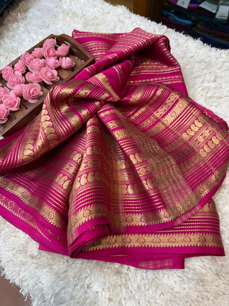 Mysore silk sarees self pattern