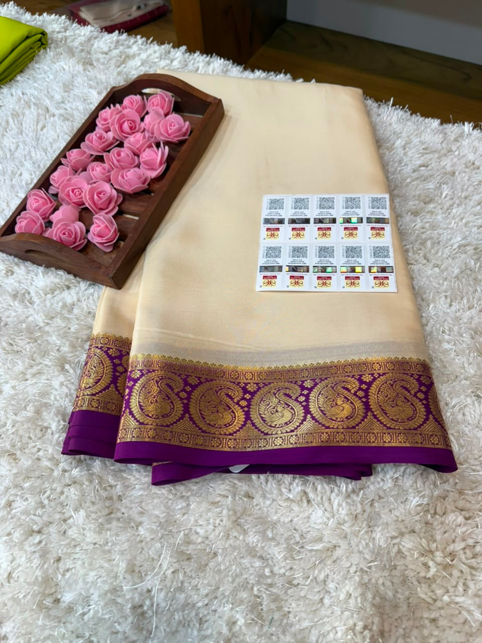 Mysore silk sarees contrast pattern