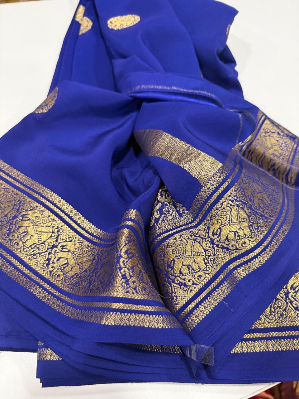 Pure zari Mysore silk saree elephant butta