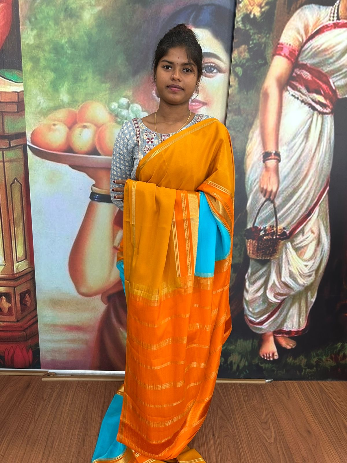 💖 3D pattern mysore silk sarees with elegant color combinations