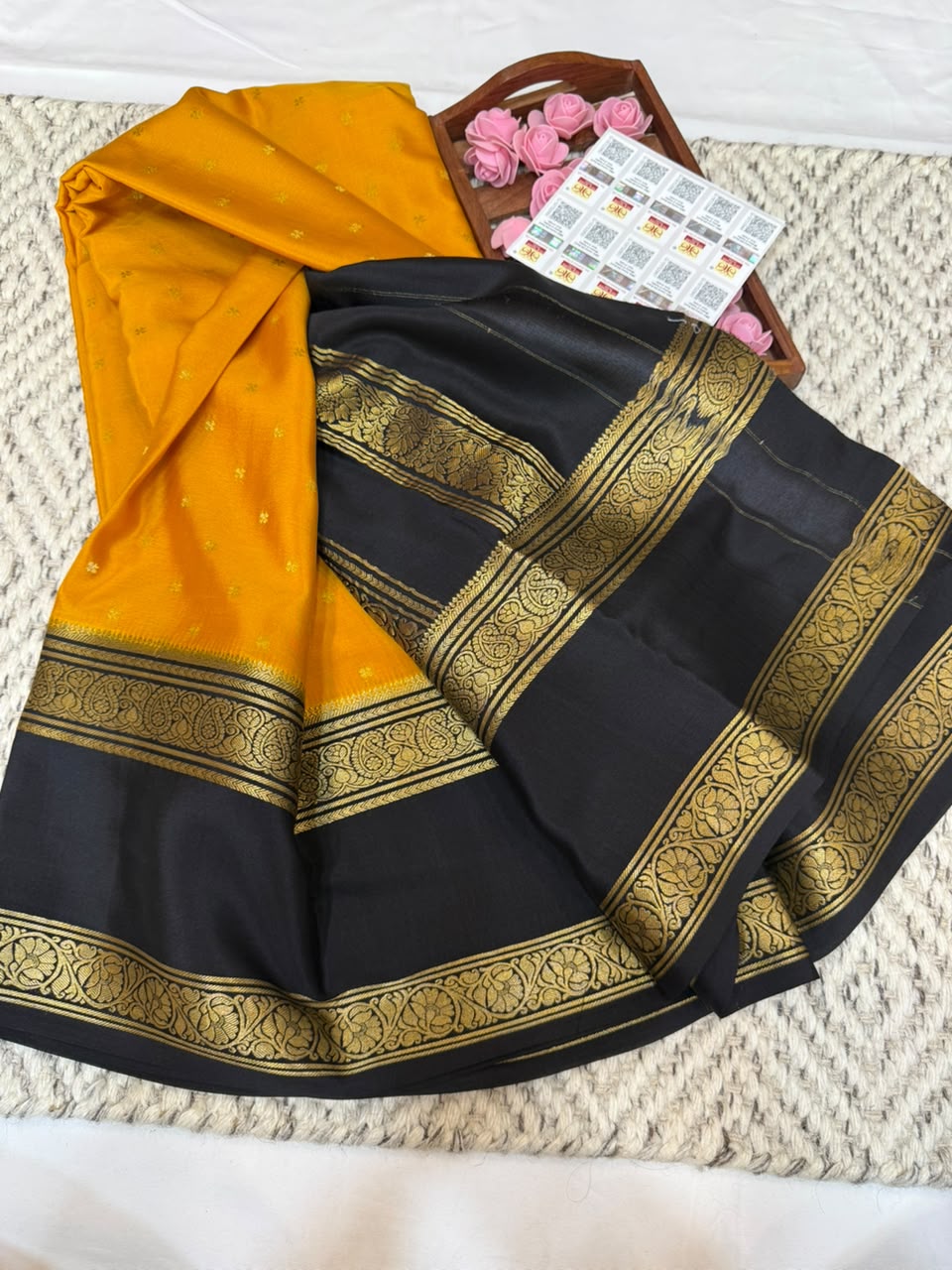 Mysore silk sarees contrast pattern