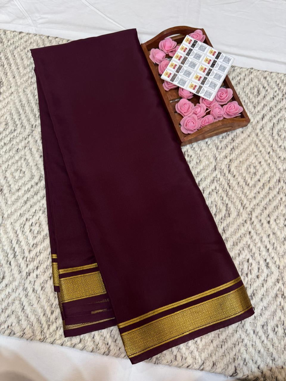 Mysore silk sarees self pattern