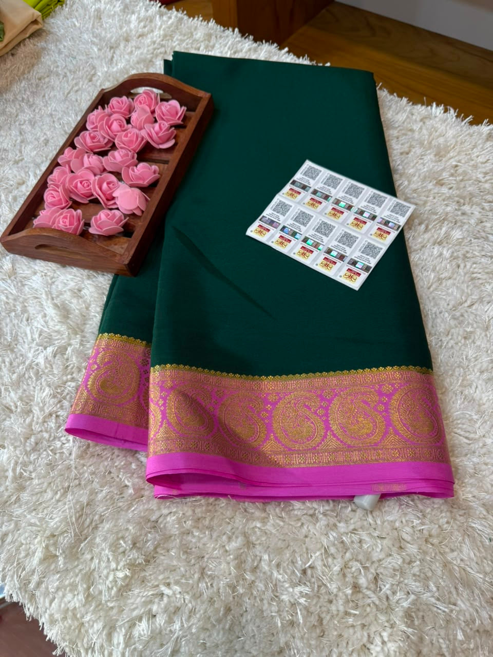 Mysore silk sarees contrast pattern