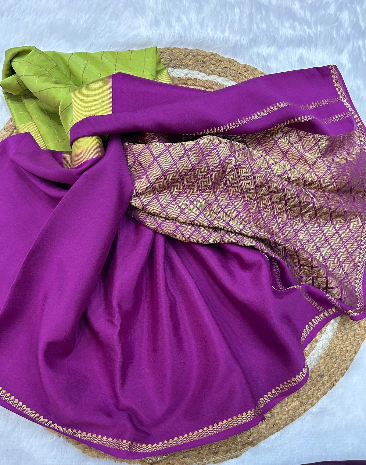 Mysore silk center checks